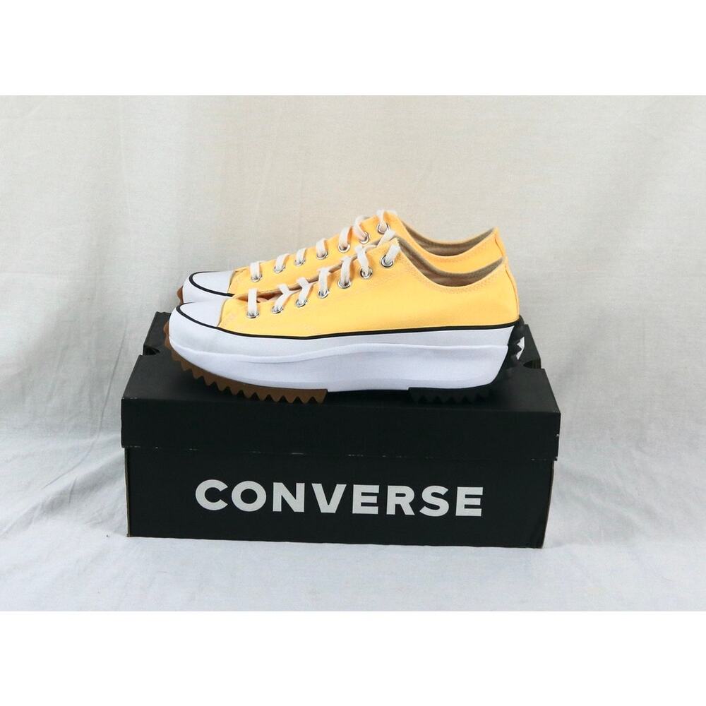 New Converse Run Star Hike Low Top Sz 9.5 Platform Yellow White Mens Sneakers